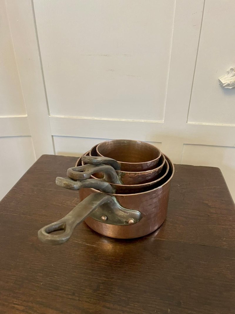 Antique George III Set of Four Copper Pans - Image 2